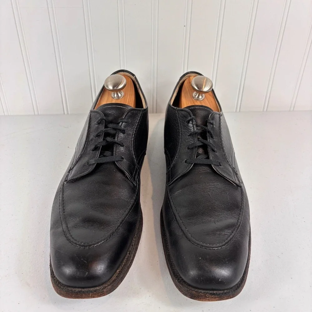 Alden Shoes Mens 12 AA Narrow Moc Toe Blucher Black Leather